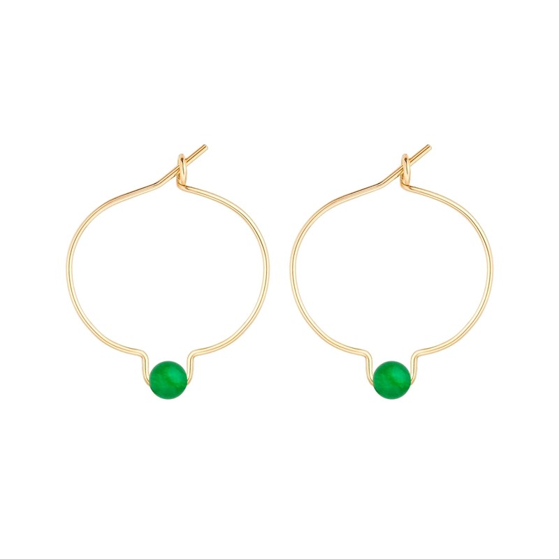 Boucles d'oreilles jade & or 14k gf