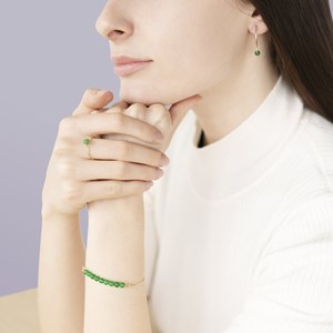 Boucles d'oreilles jade & or 14k gf