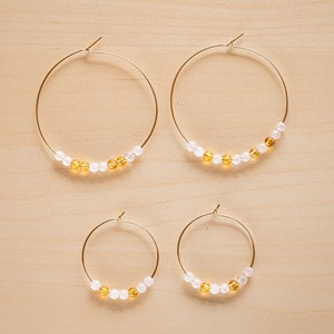 Grandes créoles quartz rose & citrine