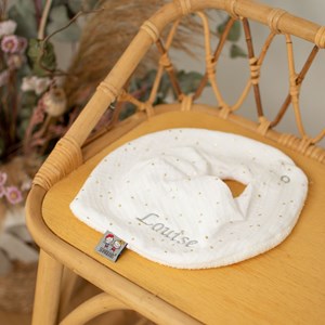 Bavoir bandana gaze de coton jeanne