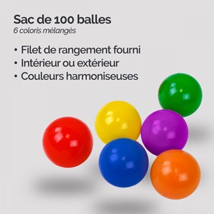 5 sacs de 100 balles - multicolore