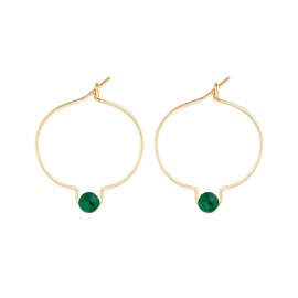 Boucles d'oreilles malachite & or 14k gf