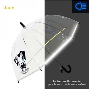 Parapluie enfant transparent motif chien