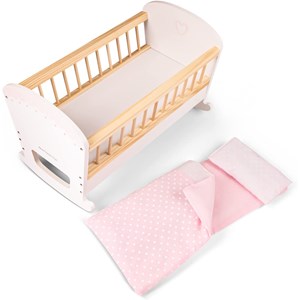 Lit de poupée en bois blanc