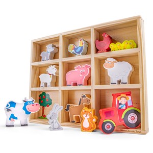 Figurines en bois animaux ferme