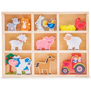 Figurines en bois animaux ferme