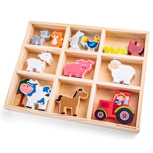 Figurines en bois animaux ferme