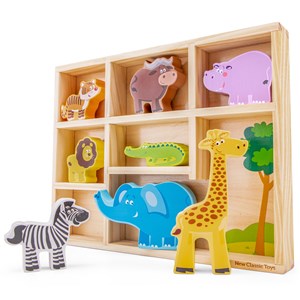 Figurines en bois animaux safari