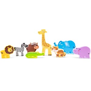 Figurines en bois animaux safari