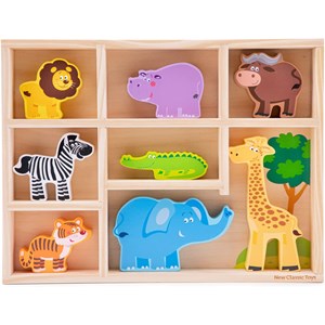 Figurines en bois animaux safari