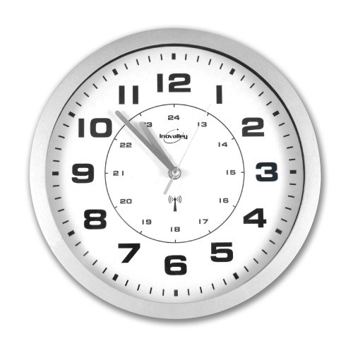 Horloge murale radio-pilotée Balance Time 30 cm analogique - Noir