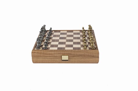 Echiquier 27cm noyer metal hc