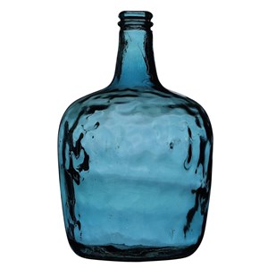 Vase dame jeanne verre recyclé bleu 8l d