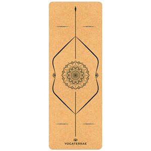 Tapis yoga liège mandala + sangle + sac