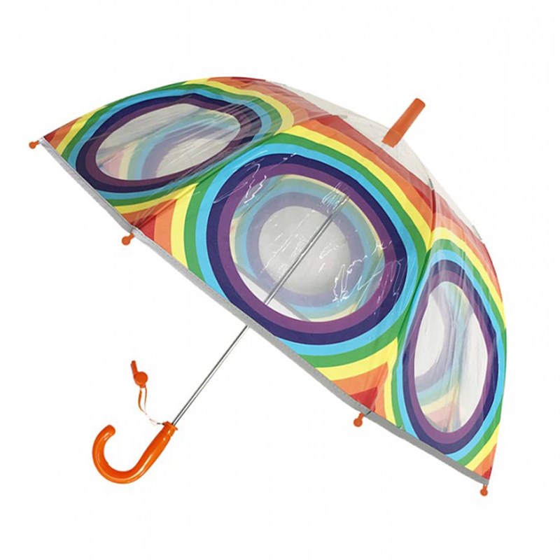 Parapluie enfant transparent arc en ciel