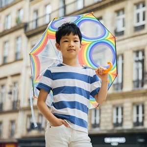 Parapluie enfant transparent arc en ciel