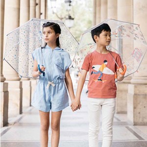 Parapluie enfant transparent bleu