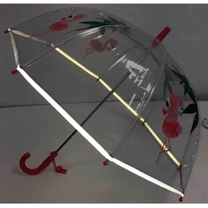 Parapluie enfant transparent flamant
