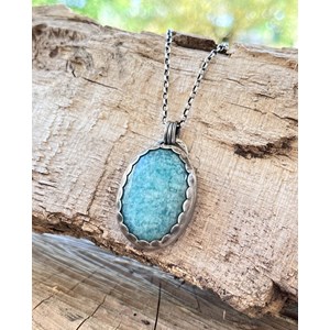Sautoir ethnique amazonite argent 925