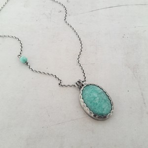 Sautoir ethnique amazonite argent 925
