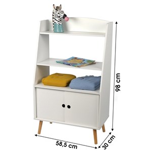 Bibliothèque enfant 3 étagères 2 portes