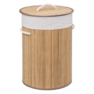 Panier à linge 48l rond bambou