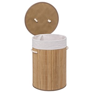 Panier à linge 48l rond bambou