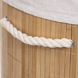 Panier à linge 48l rond bambou