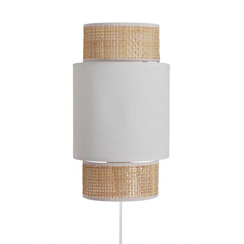 Decoratie - Applique incurvée rotin tissu blanc