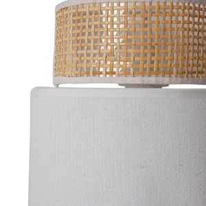 Applique incurvée rotin tissu blanc