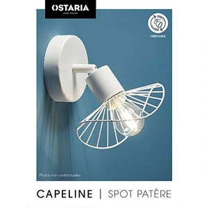 Applique spot orientable capeline blanc