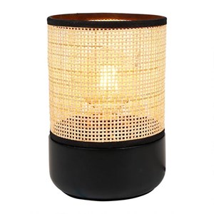 Lampe typha base bois noir abat-jour rot