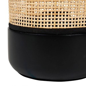 Lampe typha base bois noir abat-jour rot