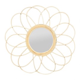 Miroir marguerite rotin d38.5
