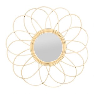 Miroir marguerite rotin d38.5
