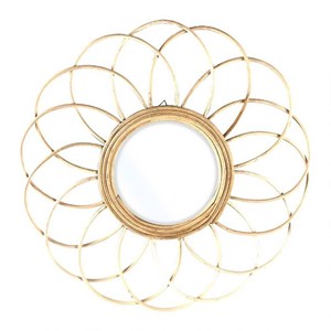 Miroir marguerite rotin d38.5
