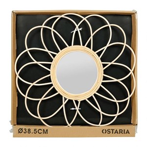 Miroir marguerite rotin d38.5