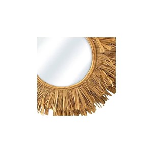 Miroir rond raphia d48