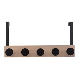 Patère de porte bois 5 têtes noir