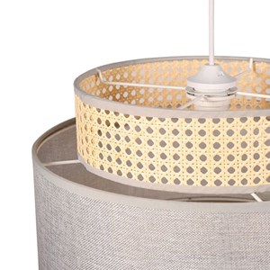 Suspension ronde gigogne cannage gris d4