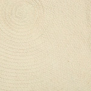 Tapis rond pompons écru coton d90