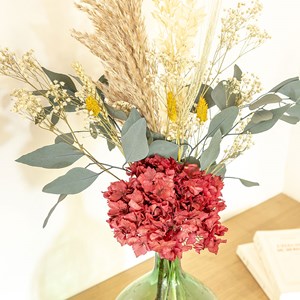 Bouquet de fleurs séchées Hortensia Rose