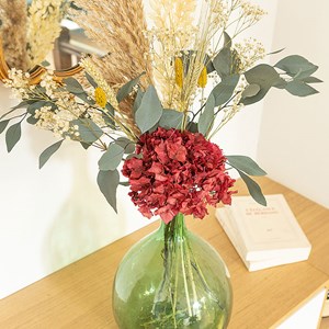 Bouquet de fleurs séchées Hortensia Rose