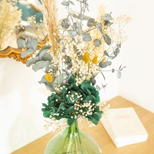 Bouquet de fleurs séchées Hortensia Vert