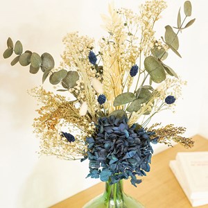 Bouquet de fleurs séchées Hortensia Bleu