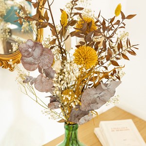 Bouquet de fleurs séchées Chardon Jaune