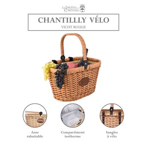 Panier à vélo isotherme chantilly rouge
