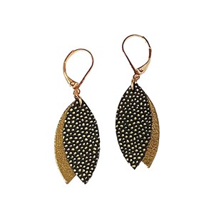 Boucles d'oreilles mini-pétale olive