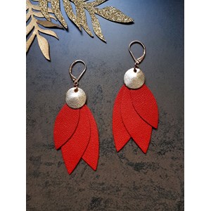 Boucles d'oreilles celeste rouge