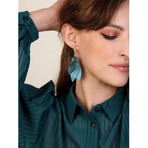 Boucles d'oreilles celeste bleu pétrole